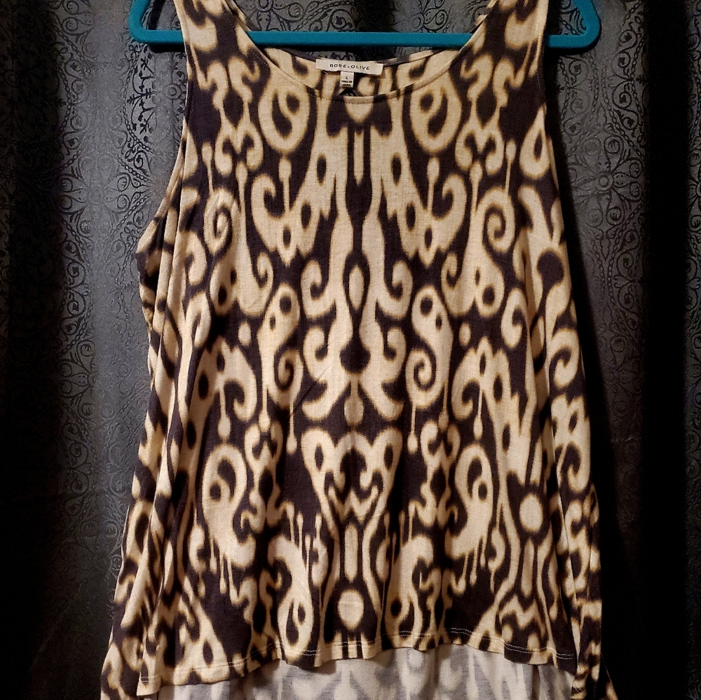 Rose + Olive High-Low Open Back Tank